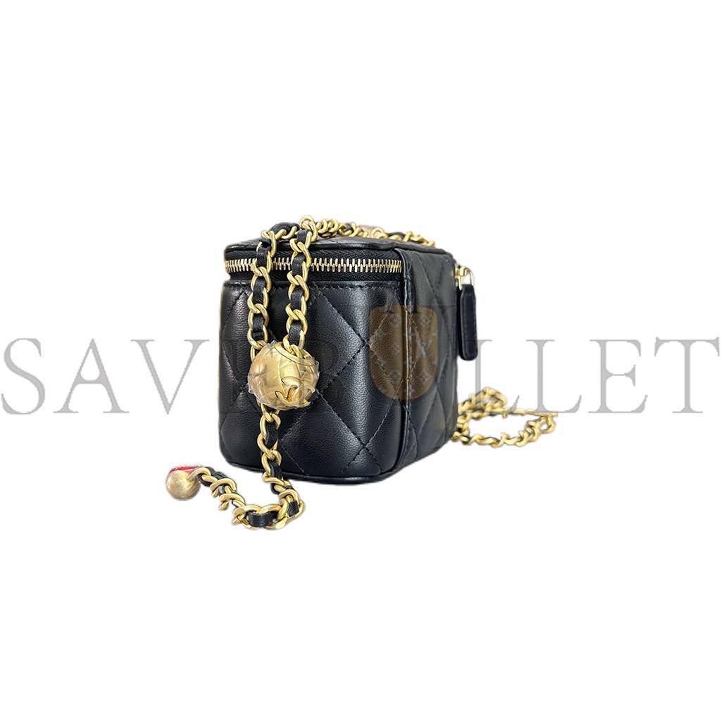 CHANEL MASTER MINI VANITY CASE WITH PEARL CRUSH CLUTCH WITH CHAIN AP1447 (11*8.5*7cm)